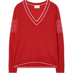 We Norwegians - Women's Signature V-Neck - Merinopullover Red Outlet