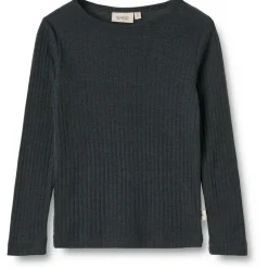 WHEAT - Kid's Gestreiftes Langarm-Shirt Wool / Silk - Merinounterwäsche Best