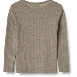 WHEAT - Kid's Gestreiftes Langarm-Shirt Wool / Silk - Merinounterwäsche Best