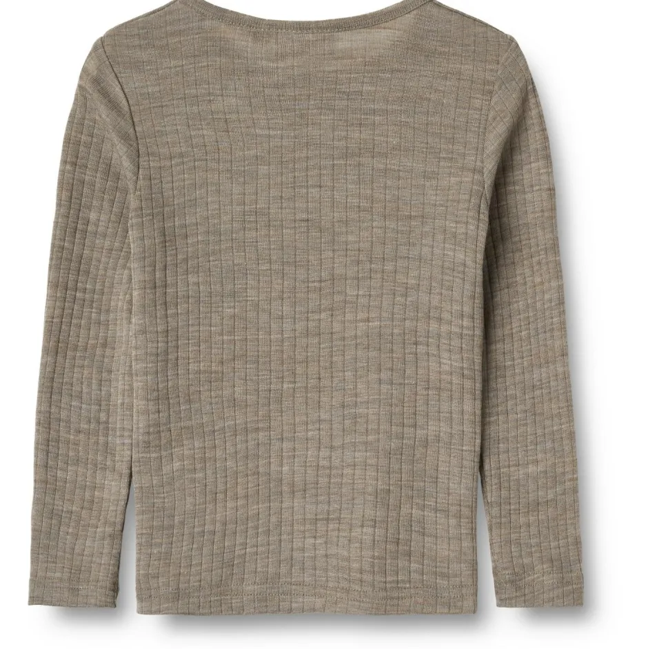 WHEAT - Kid's Gestreiftes Langarm-Shirt Wool / Silk - Merinounterwäsche Best