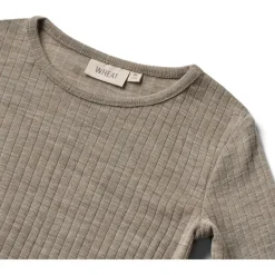 WHEAT - Kid's Gestreiftes Langarm-Shirt Wool / Silk - Merinounterwäsche Best